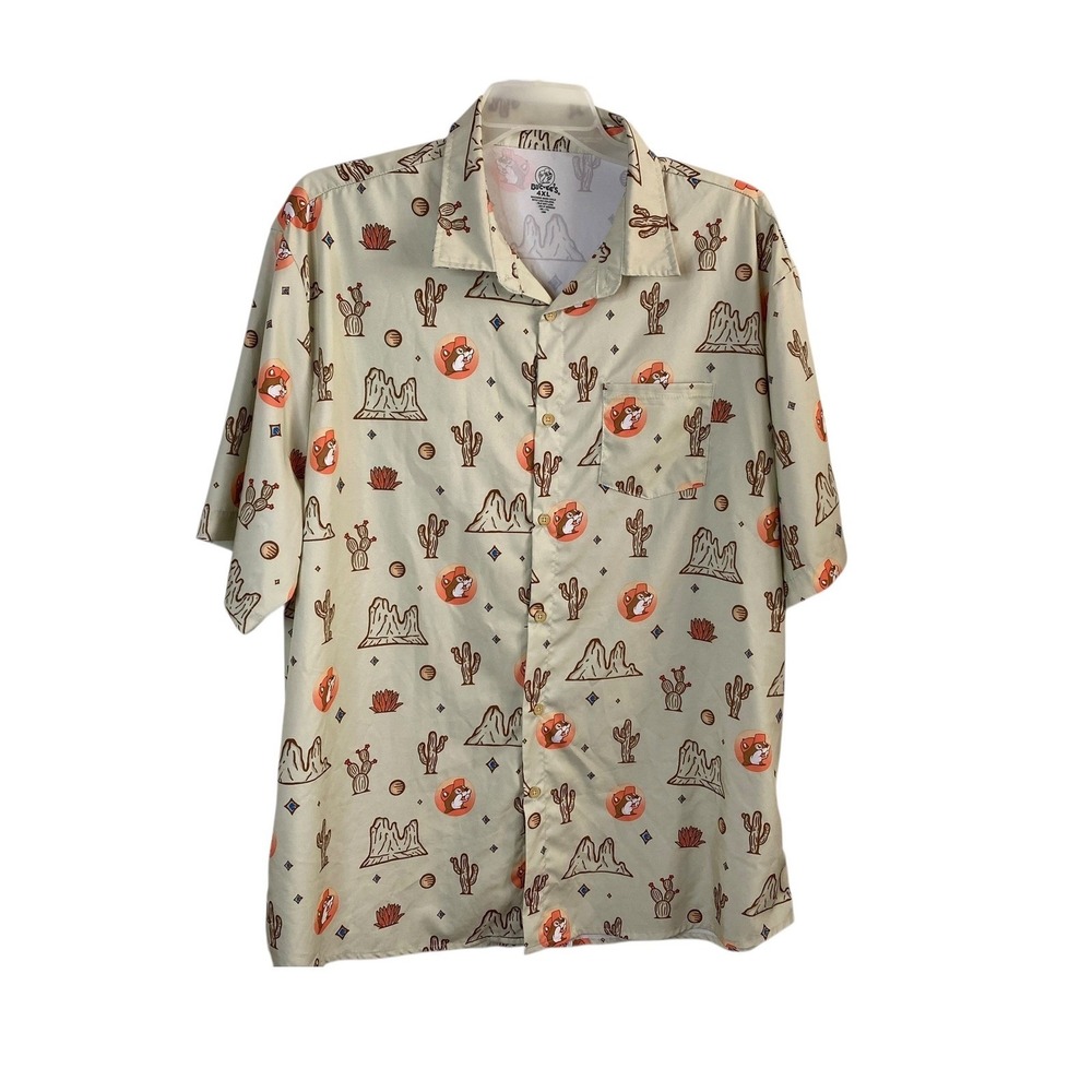 Buc EES Men Southwest Print Short Sleeve Button Down Shirt Size 4X Desert Cactus